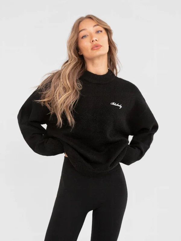 Oversized Knitted Jumper - Black